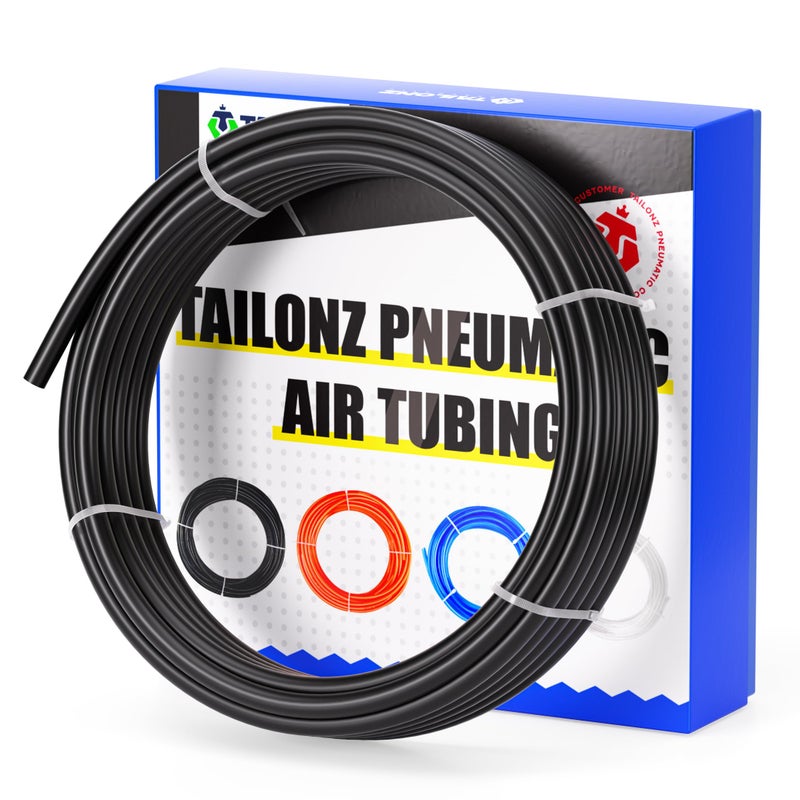 TAILONZ PNEUMATIC Air Line DOT 1/2 inch od Black Pneumatic Nylon Tube 32.8ft Air Brake Tubing Nylon Hose - Image 1